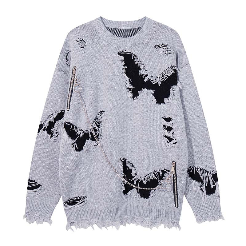 Patchwork butterfly sweater