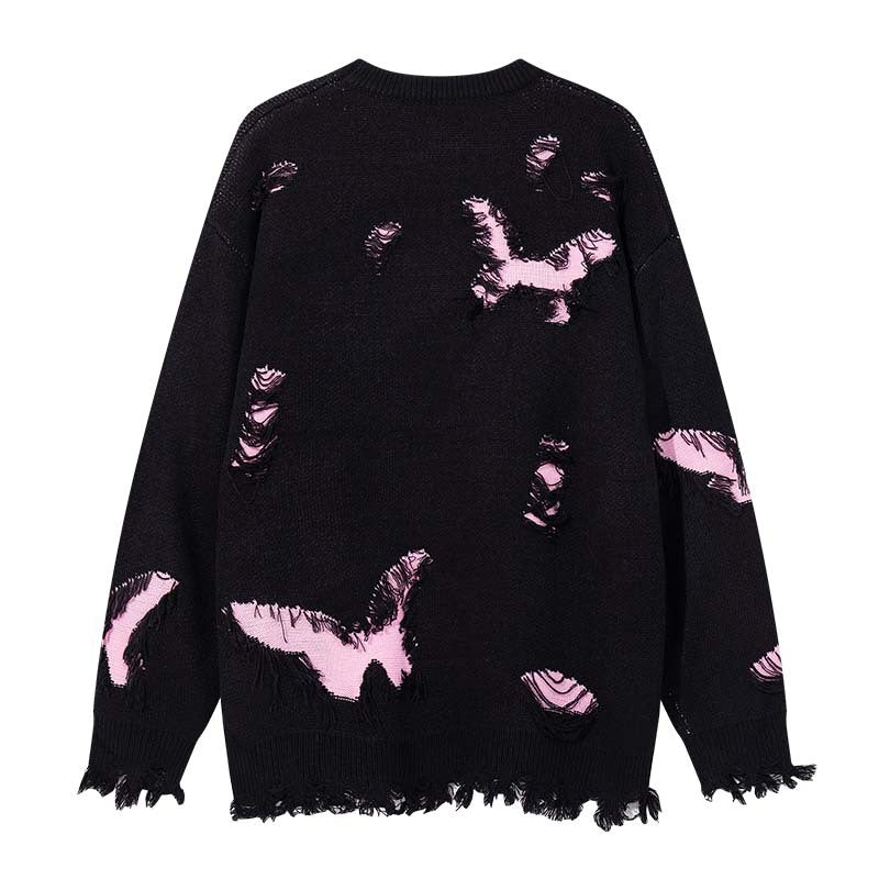 Patchwork butterfly sweater