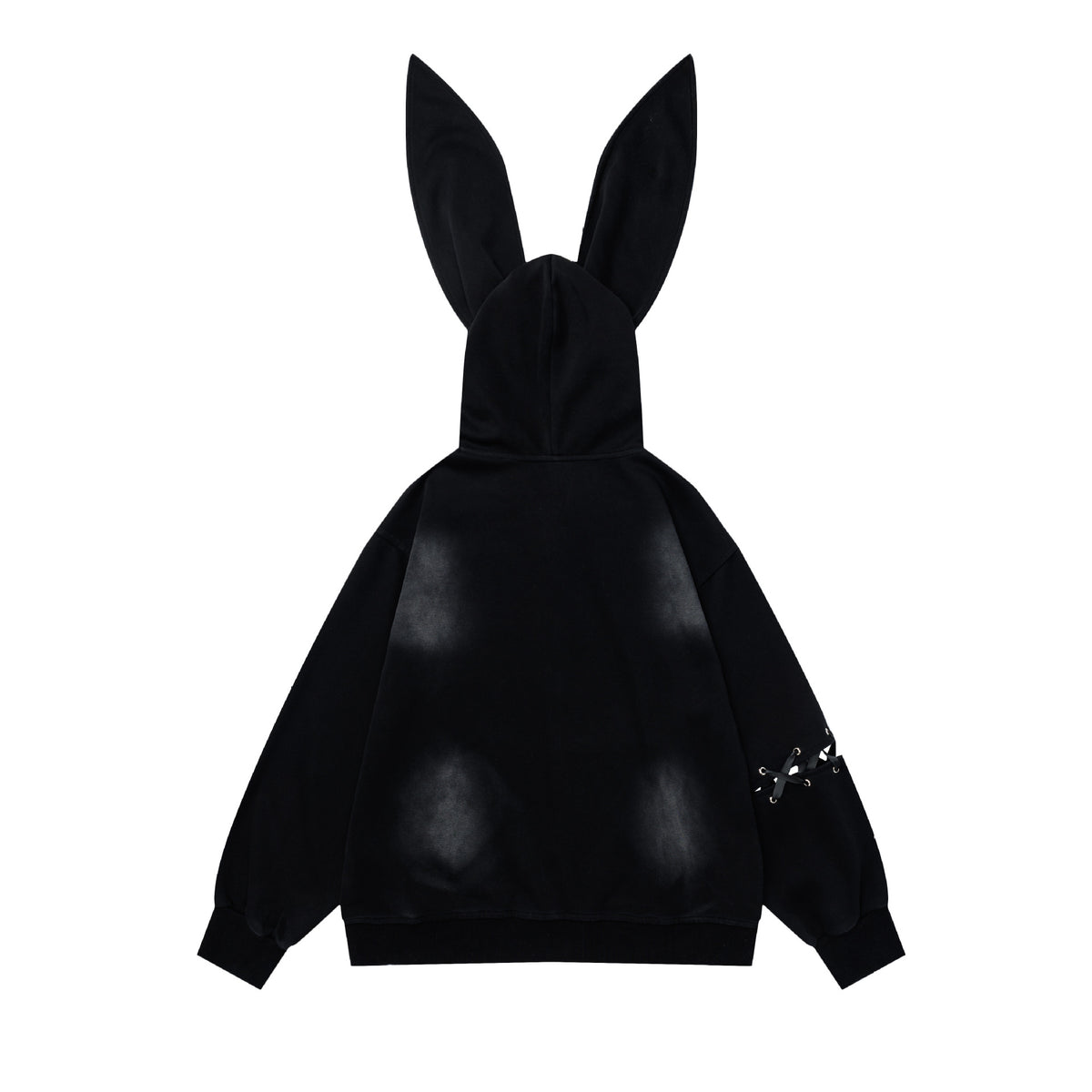 Women Y2K Pin Graffiti Rabbit Ears Hooded Sweatshirt Autumn Streetwear