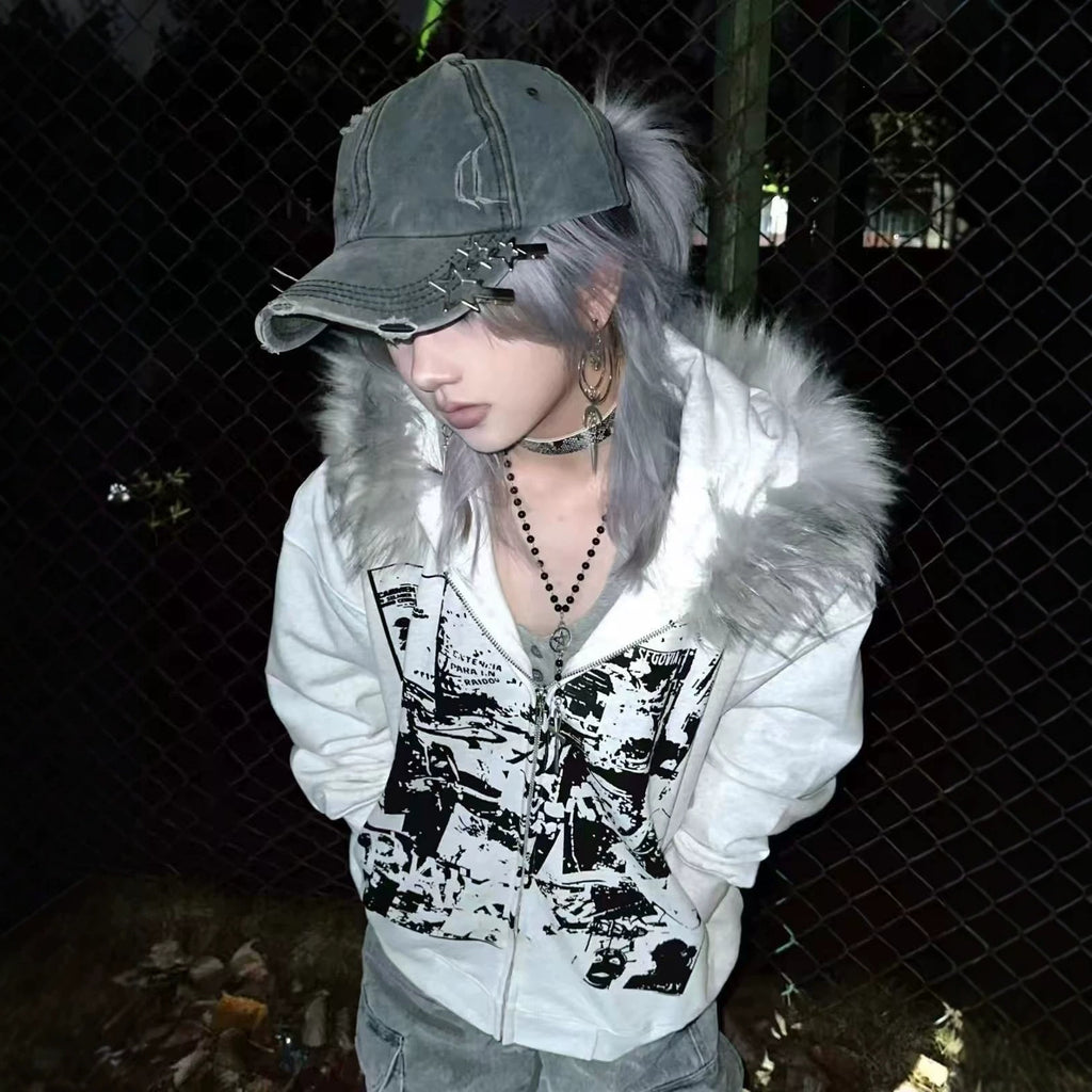 Vintage zip up hoodie